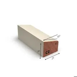 Meranti 19x21 mm glaslat gegrond C2