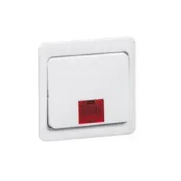 Peha inbouw schakelaar wipper / 1 polig + lens Wit