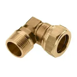 Puntknie knelkoppeling 15 x 1/2" conisch buitendraad Kiwa/Gastec