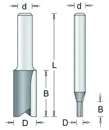 Groeffrees 2,5x8mm met 2 snijkanten HM no.38-8