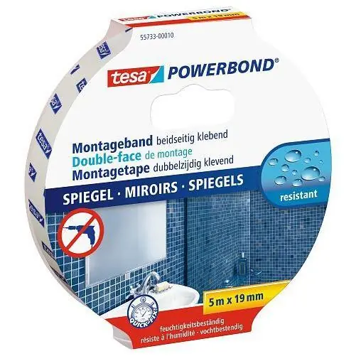 Tesa montagetape spiegel 19 mm x 5 meter