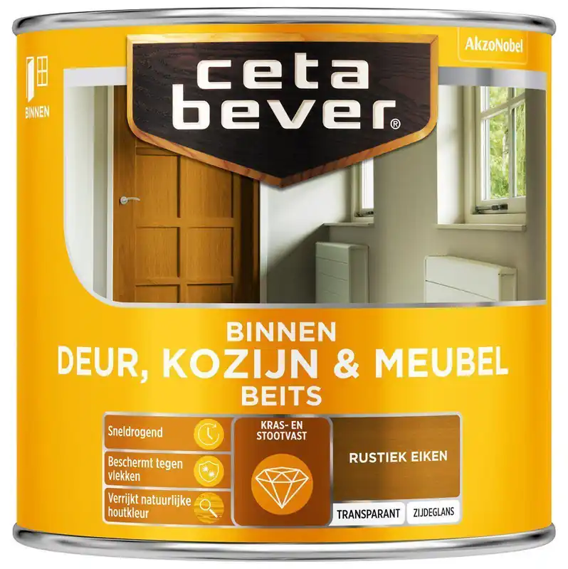 Ceta Bever Deur & Kozijn binnenbeits transparant 0107 r eiken 250 ml.