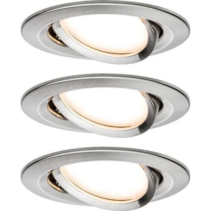 Paulmann EBL set Nova Coin 3-stapdim rd zwenkbaar LED 3x6,5W 2700K 230V IJzer geb/Alu
