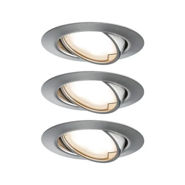 Paulmann EBL Base Coin LED zwenkbaar 3x5W 230V 51mm ijzer geborsteld metaal