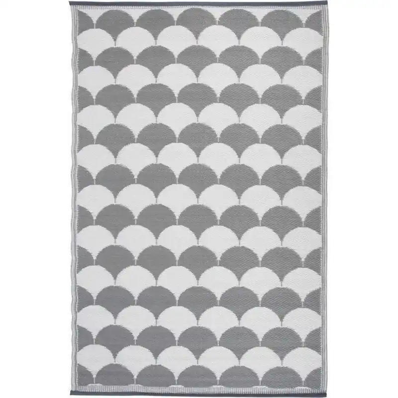Esschert Design Tuintapijt grafisch grijs/wit 180x121 cm.