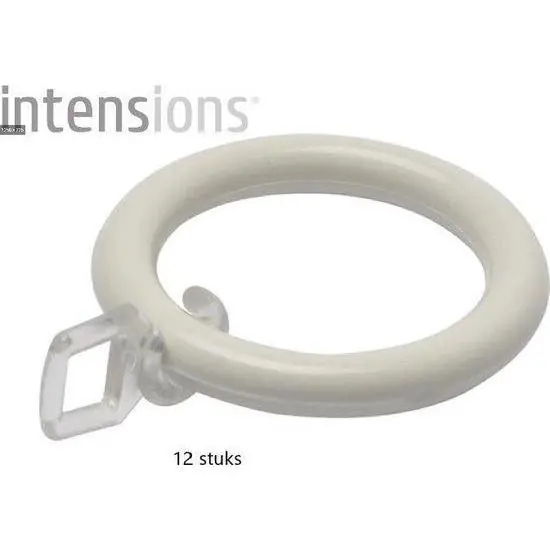 Intensions ring + overklikoog wit roede 19mm 5pp (12 stuks)