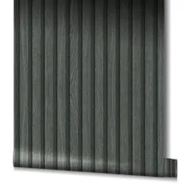 Noordwand vliesbehang Botanica streep hout zwart grijs