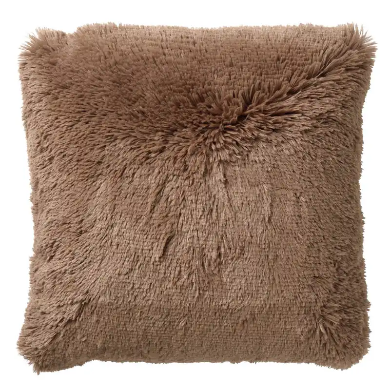 Dutch Decor sierkussen Fluffy Tobacco Brown 45×45 cm