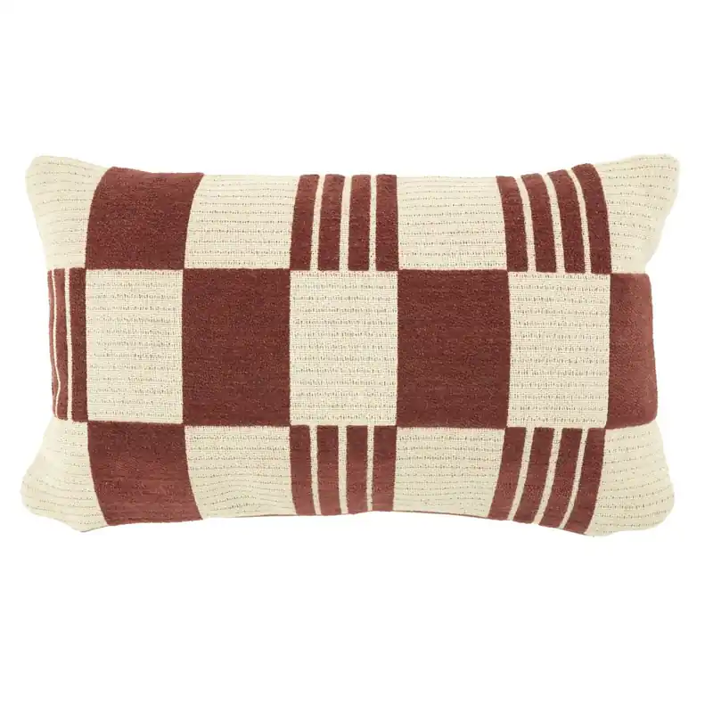 By-Boo sierkussen Twist burgundy 55×35 cm