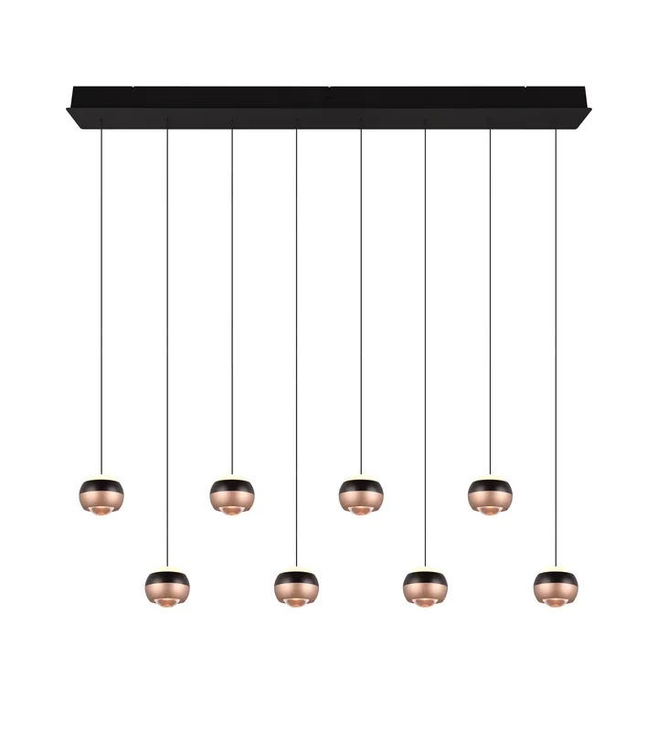 Trio Select hanglamp Orbit 8-lichts mat zwart