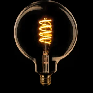 ETH Led Spiraal Globe 125mm E27 6W 3 stappen dimtone sceneswitch  van 2200k-2400k-2700k Goud 80+210+490L