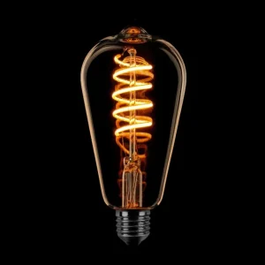 ETH Led Spiraal Edison ST64 E27 6W 3 stappen dimtone sceneswitch  van 2200k-2400k-2700k Goud 80+210+490L