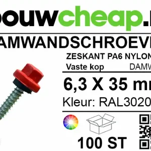 Damwandschroef 6.3x35mm RAL3020