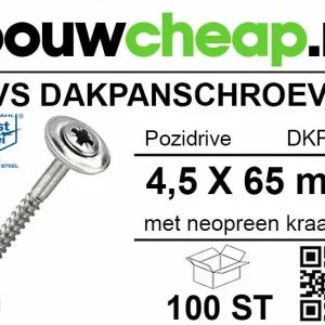 RVS Dakpanschroeven PZ 65mm