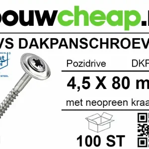 RVS Dakpanschroeven PZ 80mm