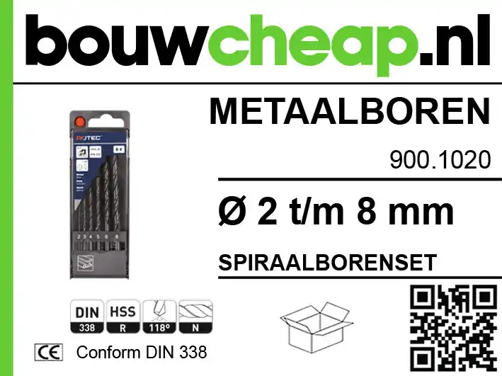 Metaalborenset Ø 2-8 mm
