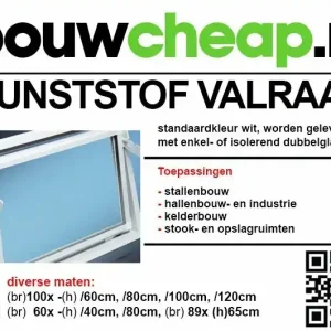 HR++ Kunststof Valraam Dubbel Glas " 120x100cm"