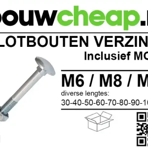 Slotbout Verzinkt M10x120mm DIN603 ( 50 st )