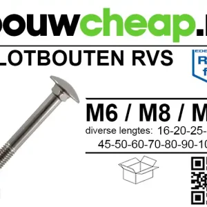 Slotbout RVS DIN 603 M 6x 55mm ( 50 st )
