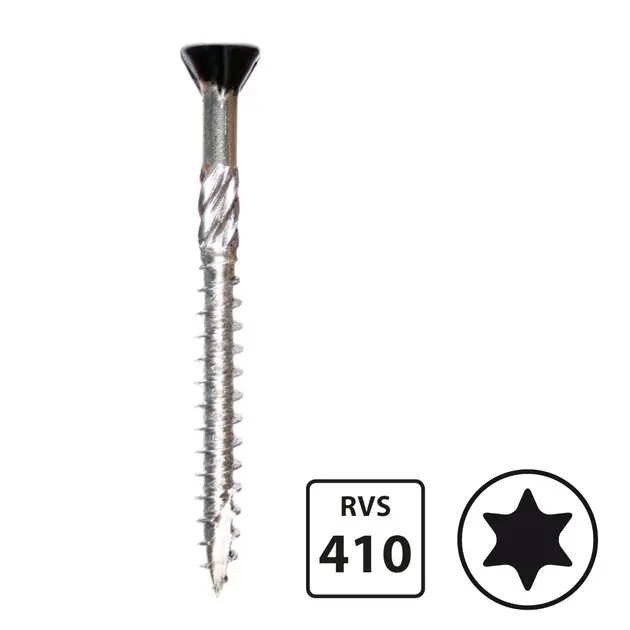 Potdekselschroeven - RVS 410 - 5,0x50mm - Ral 9005 Structuur Zwart - 200 stuks