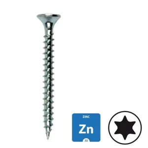 Spaanplaatschroeven -verzinkt- 3,5x20mm - torx 20 - voldraad - 200 stuks