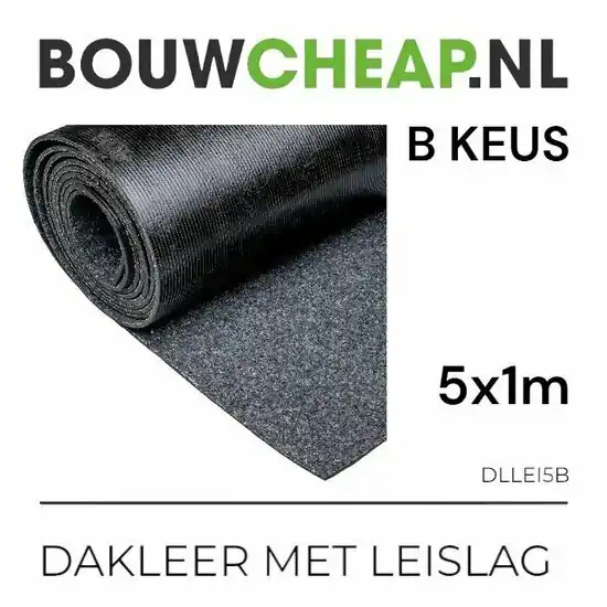 Dakleer (Bitumen) – 5 Meter – donkere leislag – B keus