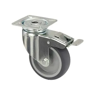 Rubberband zwenkwiel plaat met TS 50mm