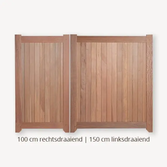 Tuindeur dubbel hardhout zwart RL