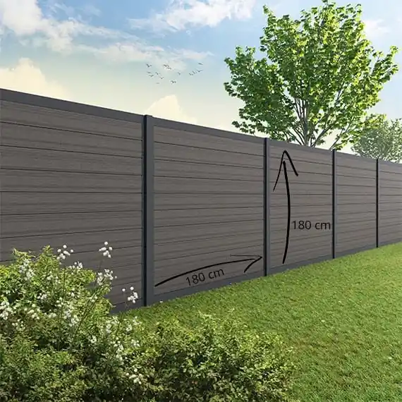 Tuinscherm Velufence alupaal dark grey