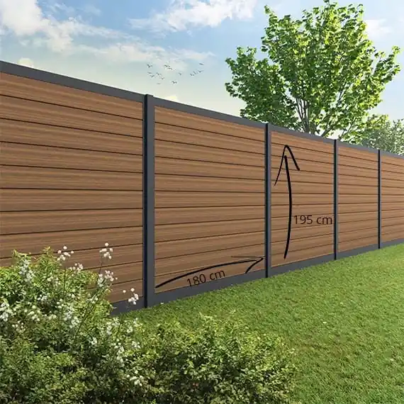Tuinscherm Velufence alupaal teak brown