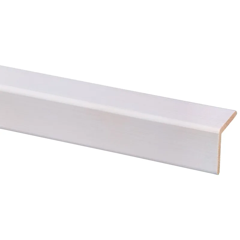 Grenen hoeklat wit gegrond 34x34mm FSC