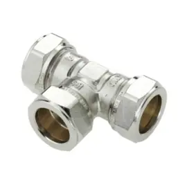Bonfix T-stuk 22x22x22mm Knel Vernikkeld 82502AN