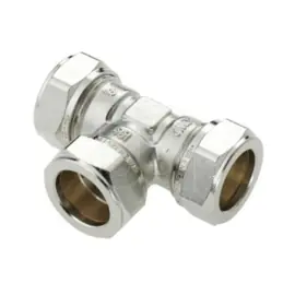Bonfix T-stuk 22x22x15mm Knel Vernikkeld 82507AN