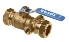 Bonfix Kogelstopkraan 12x12mm met Aftap 97105