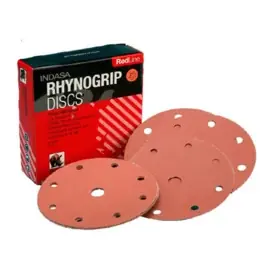 Indasa P220  Ø125 Schijf Rhynogrip Red Line 8H + 1CH (50x)