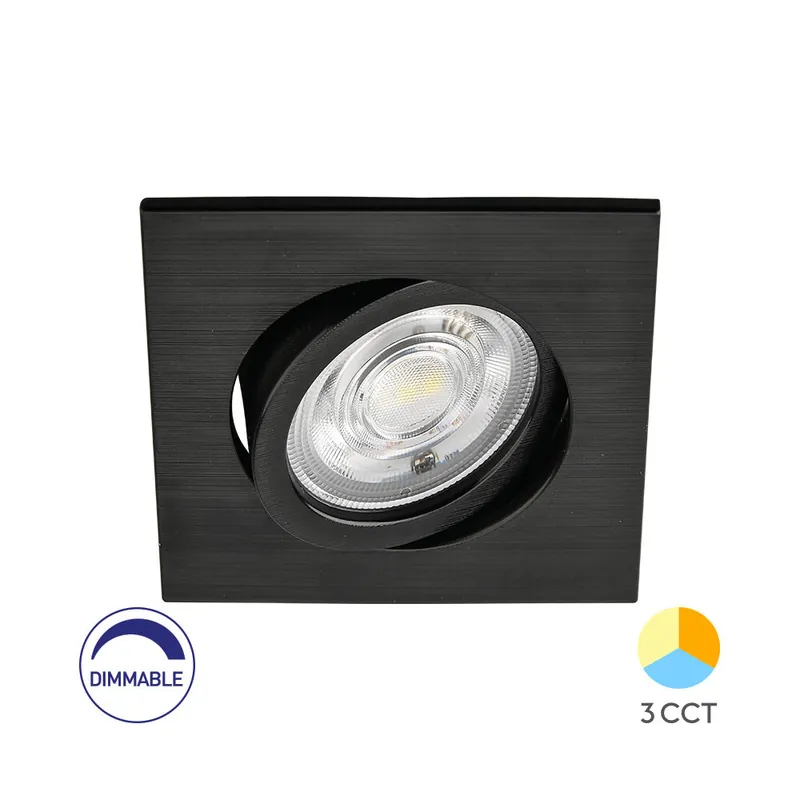 Braytron SPOTLED 7W Vierkant Zwart Dimbaar 3CCT LED Spotlight