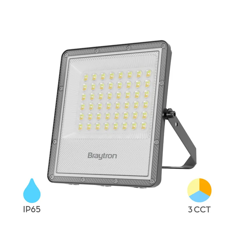 Braytron FLOOD PF 50W Grijs 3CCT IP65 LED Bouwlamp