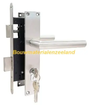 RVS cilinderslotset compleet t.b.v. deurframe compleet