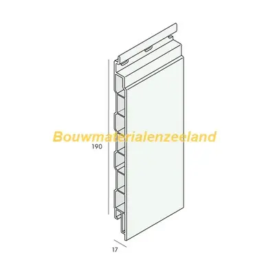Keralit sponningdeel 190mm zwartgrijs classic nerf 600 cm. lang