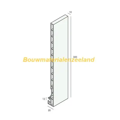 Keralit dakrandpaneel 300mm vergrijsd ceder classic nerf 600 cm. lang