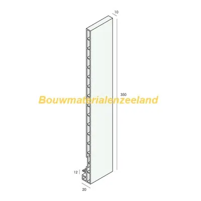 Keralit dakrandpaneel 350mm licht ivoor classic nerf 600 cm. lang