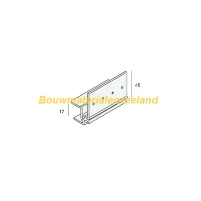 Keralit dakrandmontageprofiel 17mm kwartsgrijs classic nerf 600 cm. lang