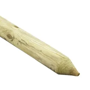 Woodvision Ronde paal, diam. 6x50 cm cilindrisch gefreesd 1 zijde gepunt 1 zijde gekroond,