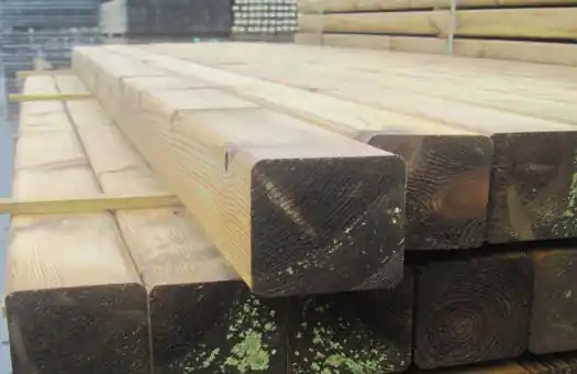 Woodvision Grenen geschaafde paal 8,8x8,8x400 cm, zonder diamantkop