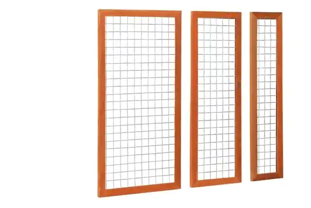 Woodvision Betonijzertrellis met maas 7,5x7,5 cm, in hardhouten raamwerk 4,5x7,0 cm, 90x180 cm