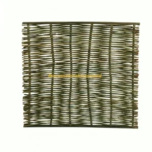 Woodvision Wilgentenenscherm grof, boven- en onderkant voorzien van latten, 180x180 cm