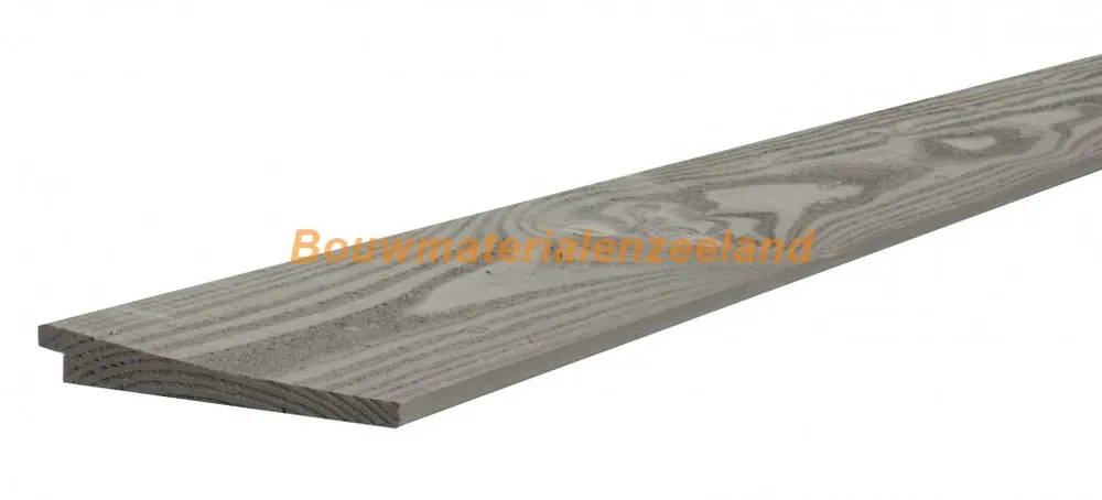 Woodvision Douglas zweeds rabat breed 1,1-2,7x19,5x400 cm, grijs gespoten