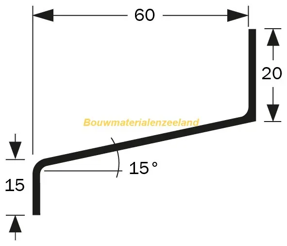 Waterslag wa60 aluminium brute 250cm