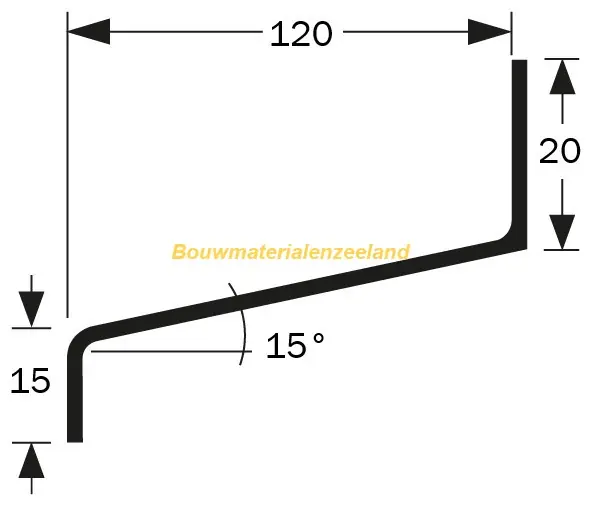Waterslag wa120 aluminium brute 250cm