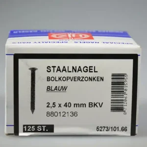 HJZ-profi nagel (blauw) 2.5x50 bolle verz. kop ds 125 st